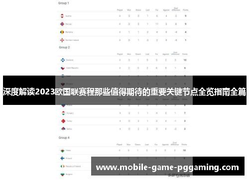 深度解读2023欧国联赛程那些值得期待的重要关键节点全览指南全篇